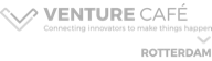 A logo of venturecafe, a lizard global partner