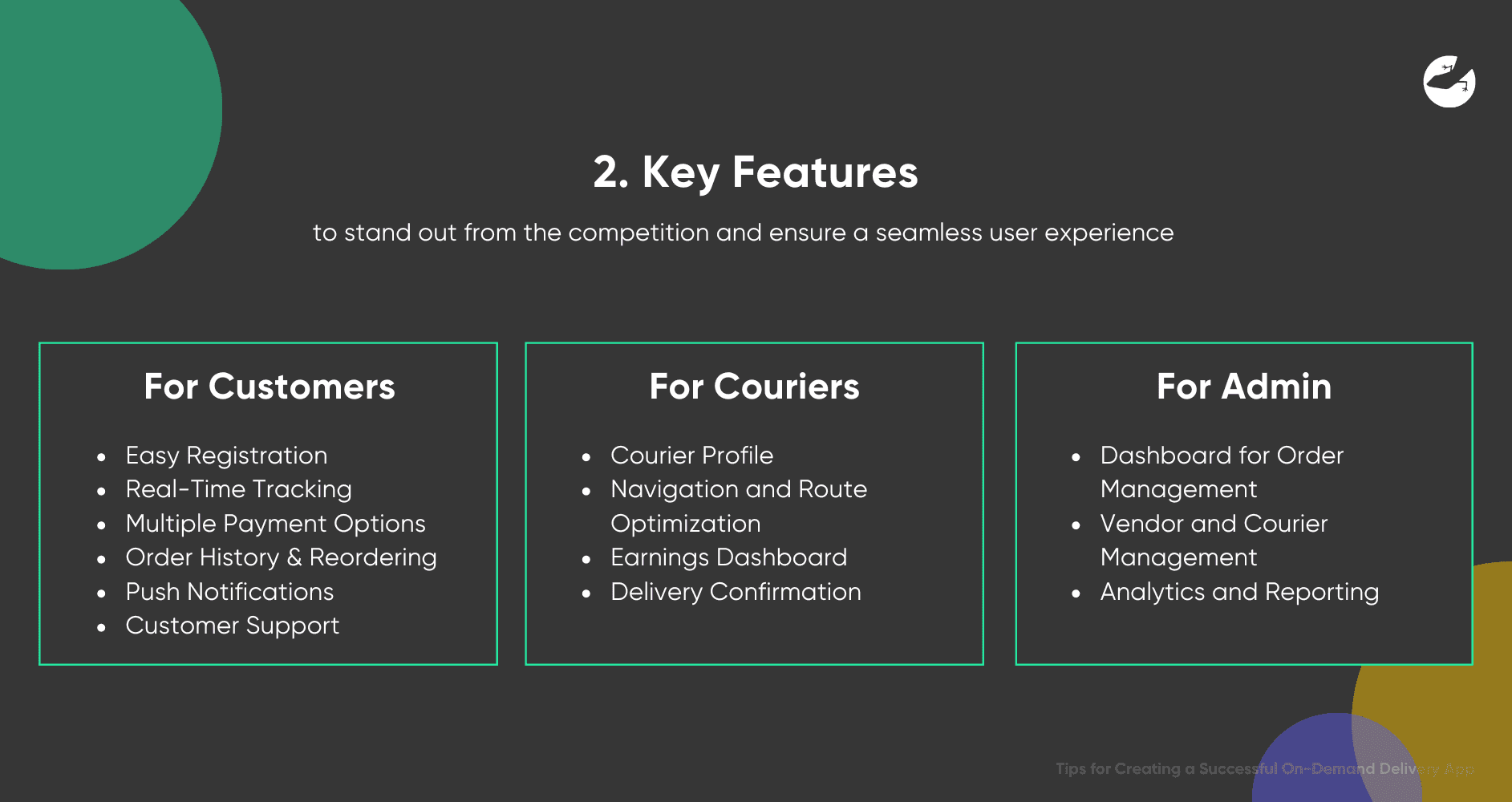 Tips for Creating a Successful On-Demand Delivery App Key Features