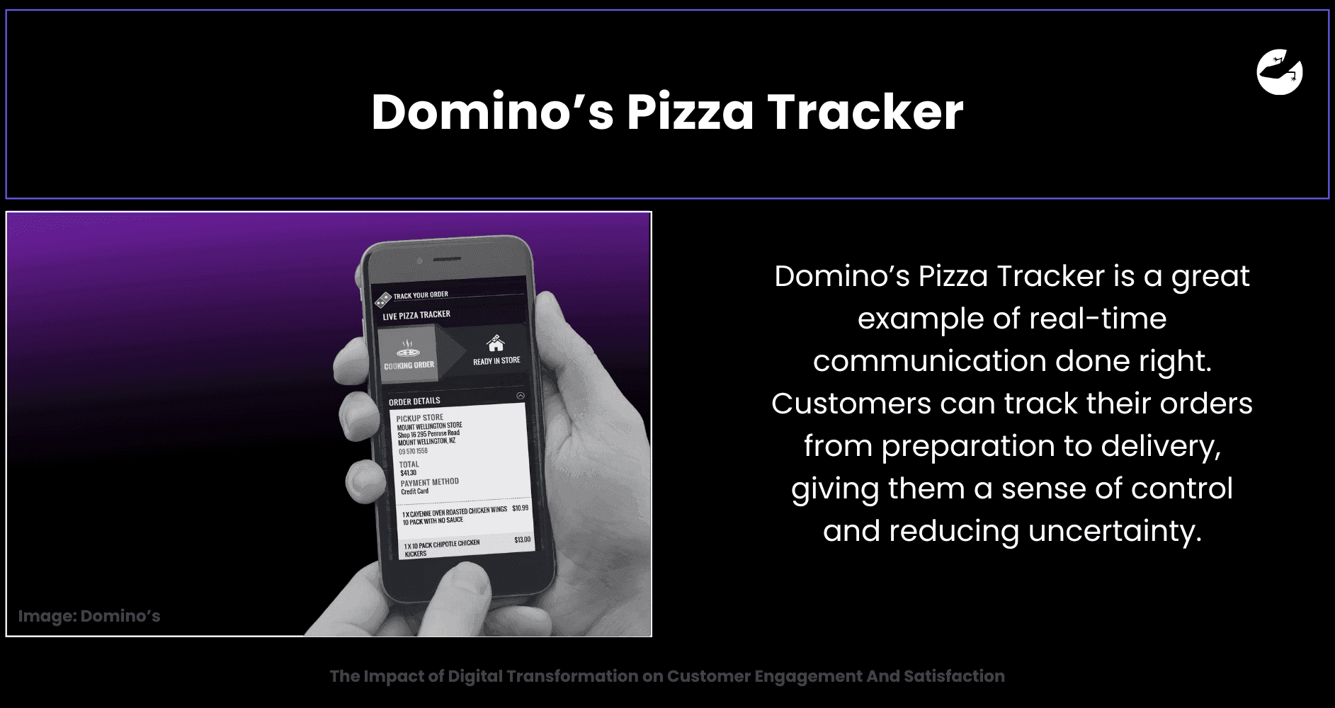 Domino's Pizza Tracker Real-Time Communication and Feedback