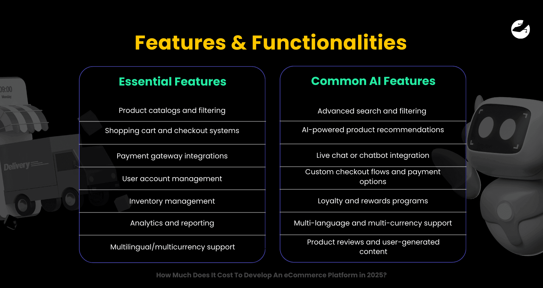 Features & Functionalities  How Much Does It Cost To Develop An eCommerce Platform in 2025