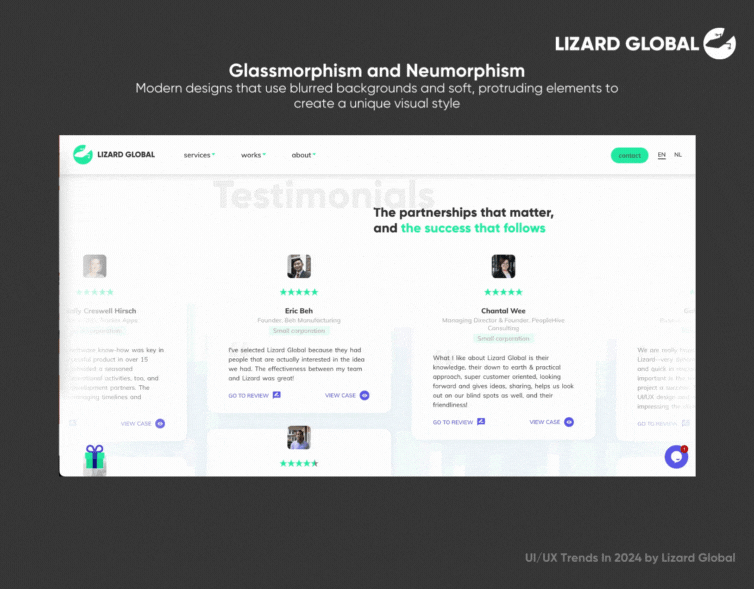 Glassmorphism and Neumorphism UIUX Trends 2024