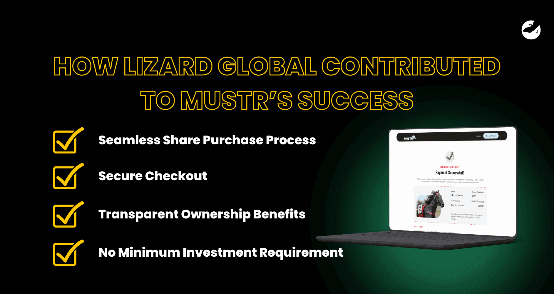MUSTR - Redefining Accessibility in Horse Racing Through Micro-Ownership Australia, How Lizard Global Contributed to MUSTR’s Success