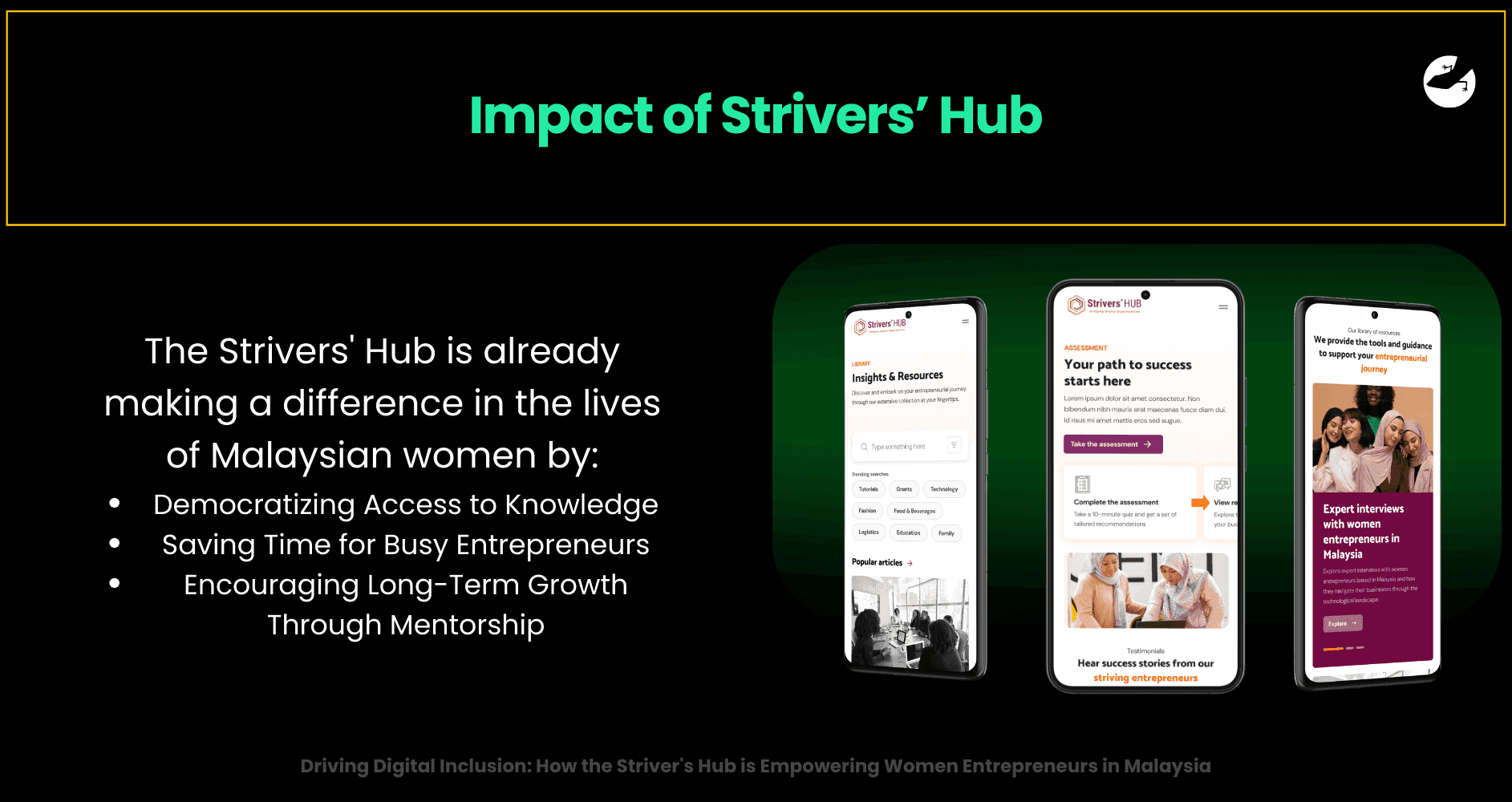 Impact van de Strivers' Hub - Digitale inclusie stimuleren: Hoe de Strivers' Hub vrouwelijke ondernemers in Maleisië empowert