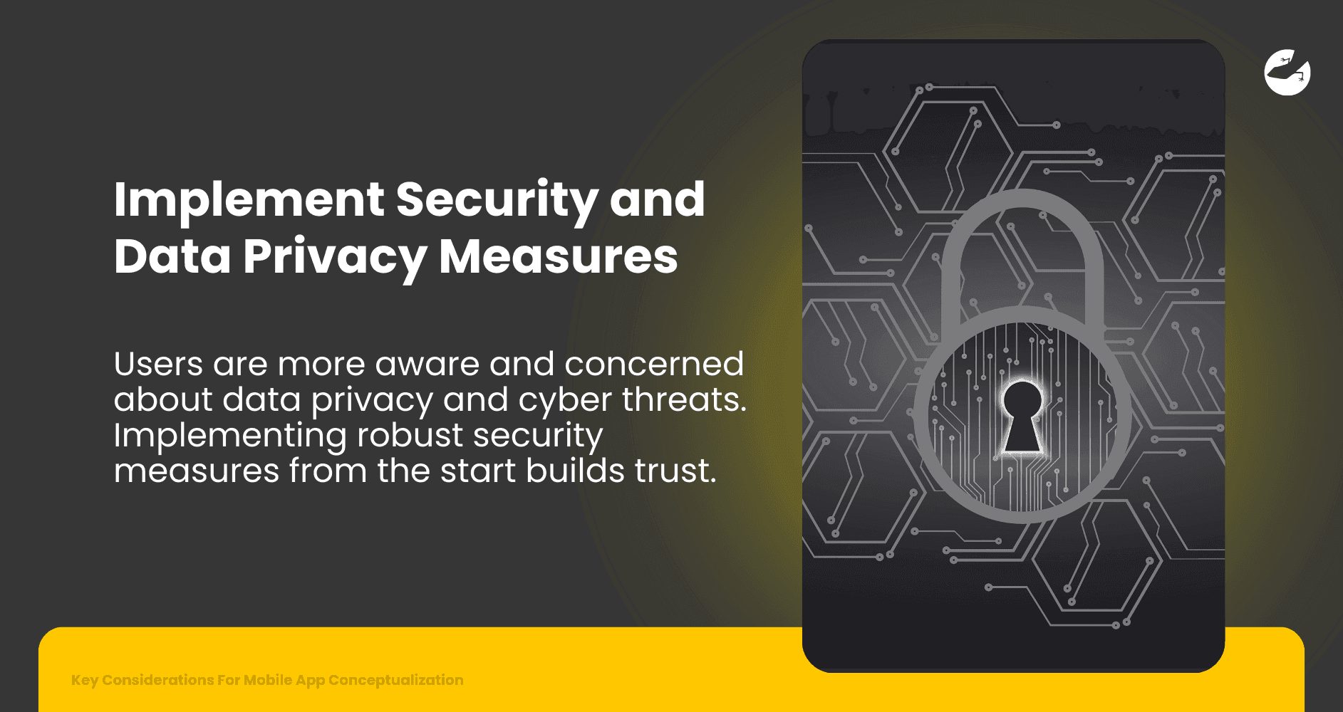 Mobile App Conceptualization Implement Security and Data Privacy Measures
