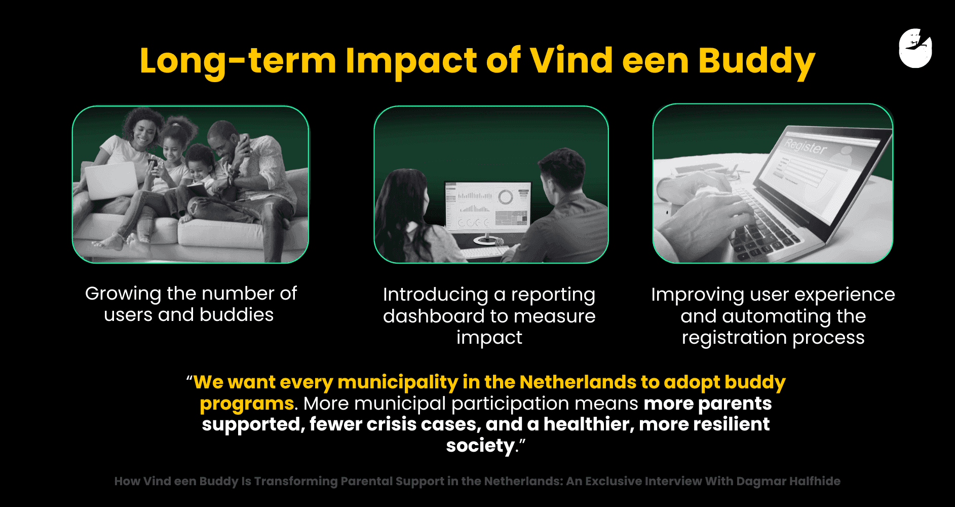 Lange-termijnimpact van Vind een Buddy: Hoe Vind een Buddy de ouderondersteuning in Nederland transformeert - Een exclusief interview met Dagmar Halfhide