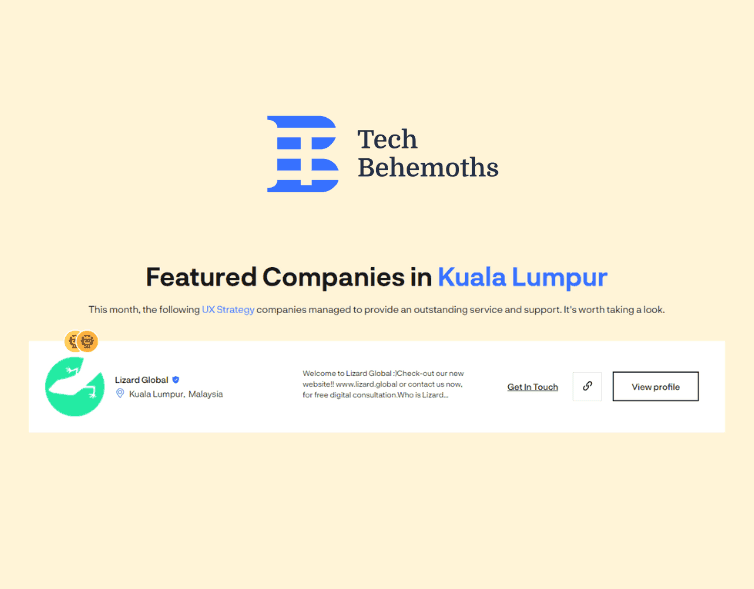 Techbehemoth Best IT Service Providers in Kuala Lumpur (TechBehemoths 2022 Awards) Lizard Global