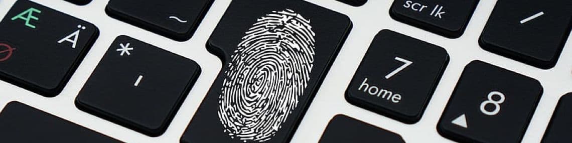 a keyboard with thumbprint