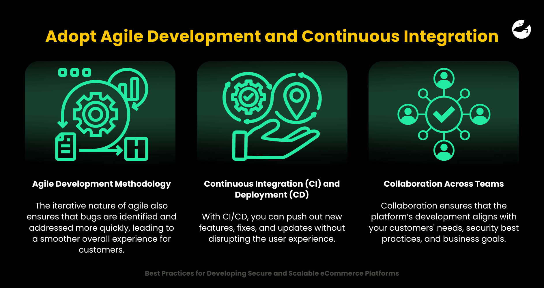 Adopt Agile Development and Continuous Integration Best Practices for Developing Secure and Scalable eCommerce Platforms