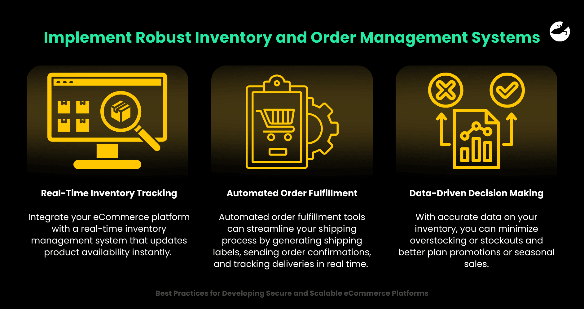 Implement Robust Inventory and Order Management Systems Best Practices for Developing Secure and Scalable eCommerce Platforms