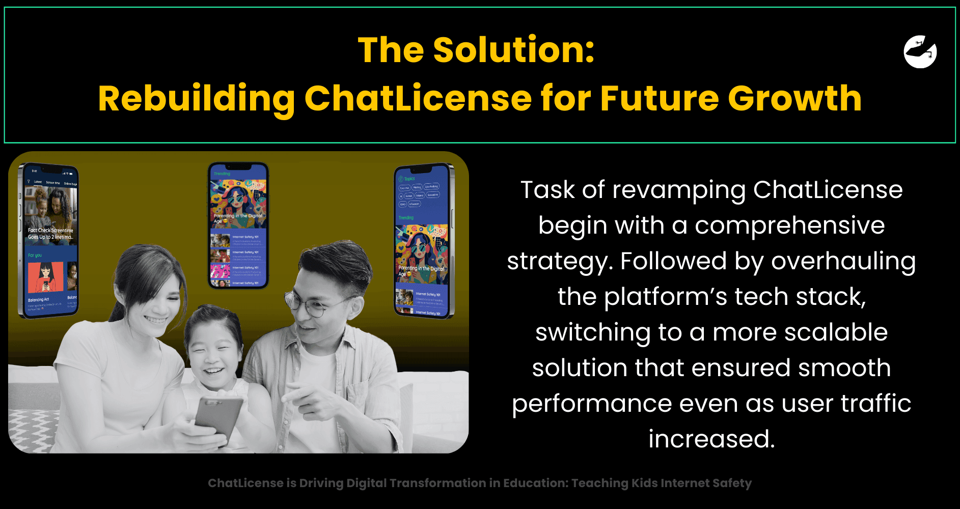 The Solution_ Rebuilding ChatLicense for Future Growth ChatLicense is Driving Digital Transformation in Education_ Teaching Kids Internet Safety