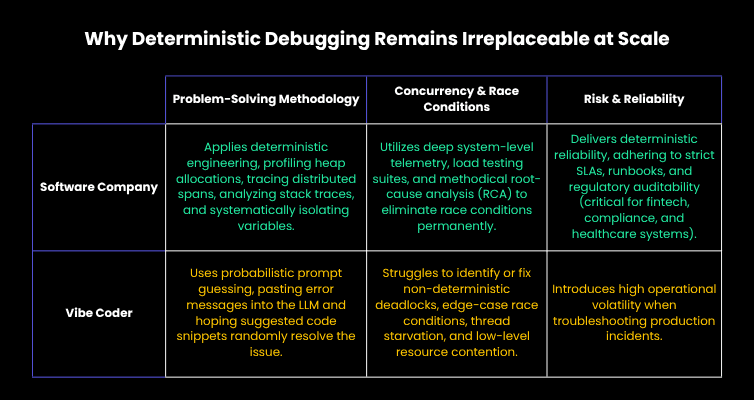 Why Deterministic Debugging Remains Irreplaceable at Scale