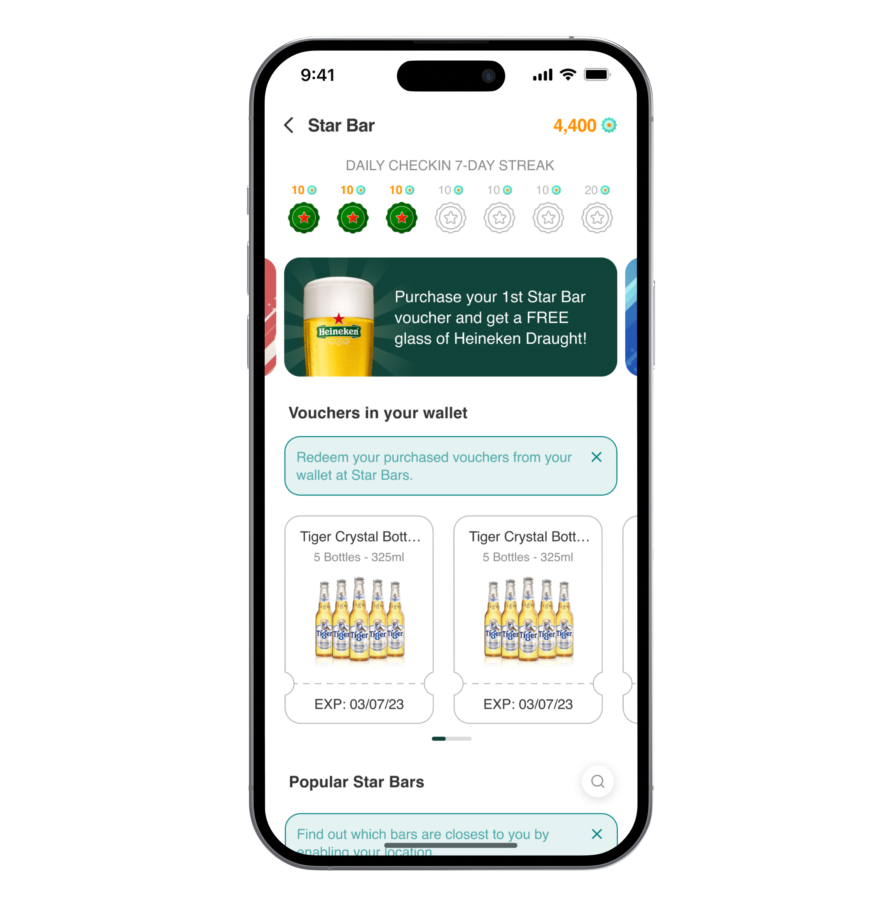 the app mockup for heineken drinkies