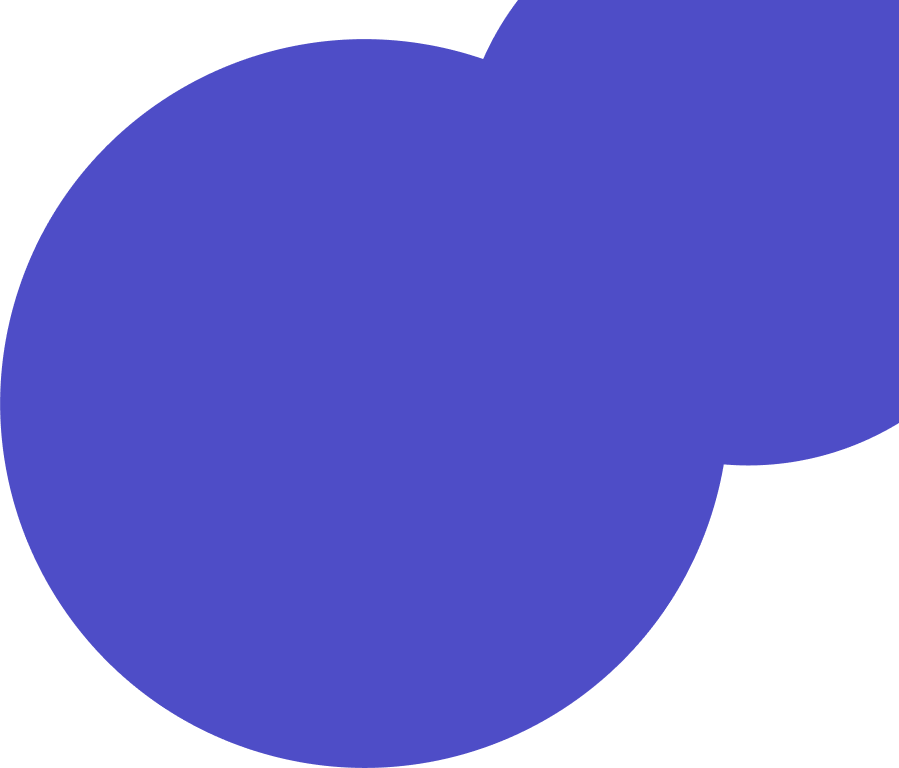 two blue blobs in the hero section